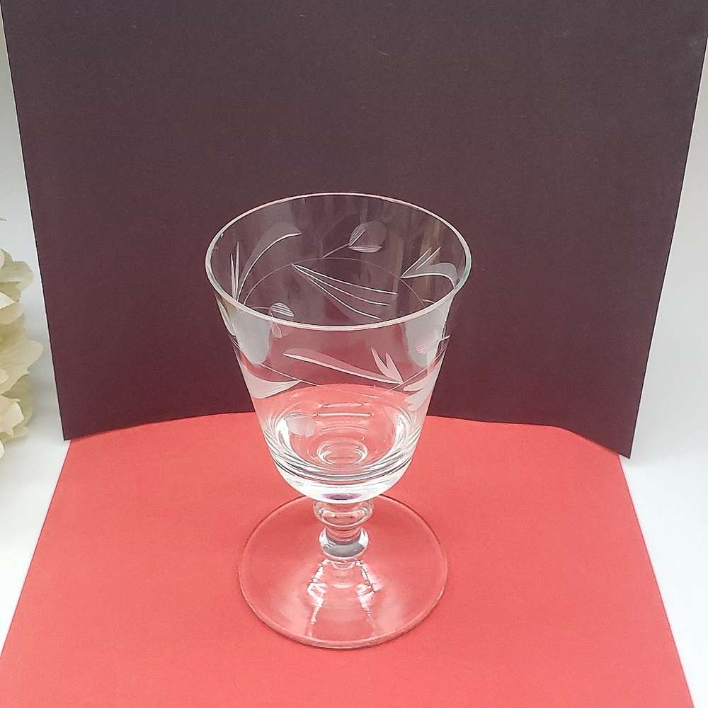 Vintage PCZ1 by PRICE Etch Plant Design Crystal Wine Glass